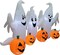 Halloween Inflatables Pumpkin Carriage Outdoor Decorations, Blow Up Pumpkin Carriage with Build-in LEDs